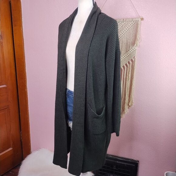 Kenneth Cole Reaction | Dark Green Open Front Cardigan Sweater XL - Picture 1 of 7